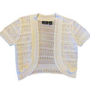 Lennie for Nina Leonard Knitted Short Sleeve Cardigan Sz L
